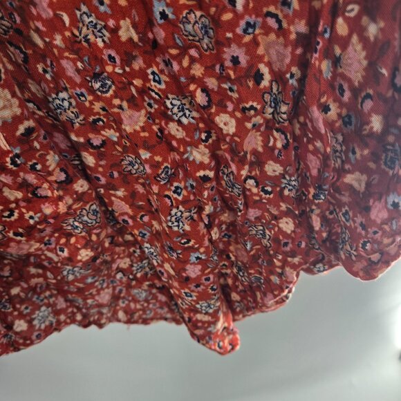 Torrid Red Floral Open Viscose Open Ruana Kimono Boho Cardigan Size 1x/2x - Picture 7 of 15